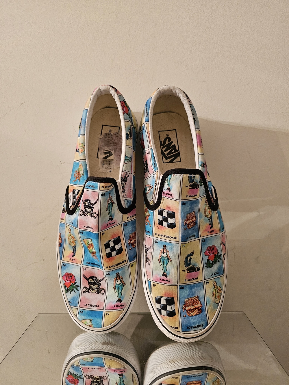 Vans Mens Los Vans Classic Slip-On Shoes in Multicolor Loteria Print